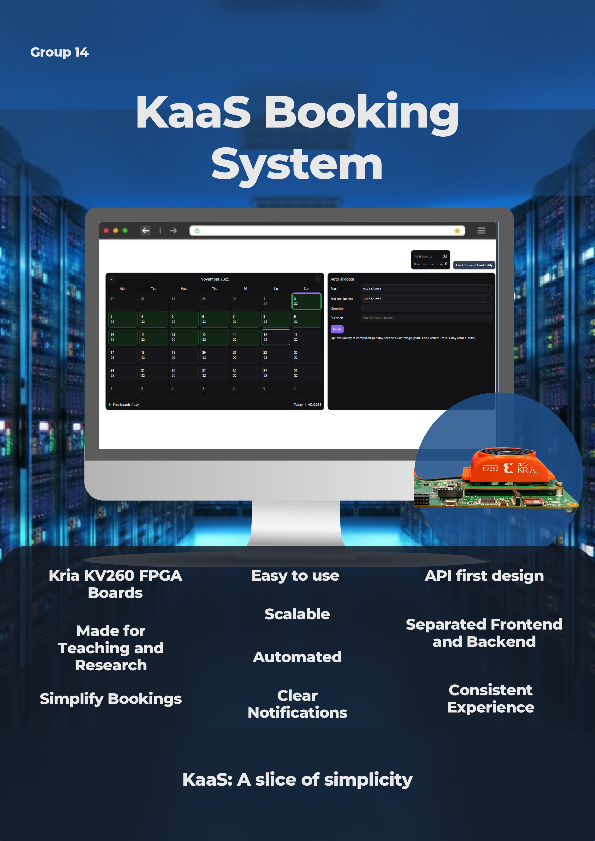 Poster, CAES: Booking System for the Kria-as-a-Service (KaaS) Platform